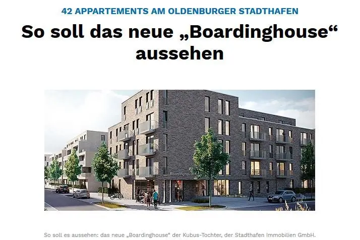 Webartikel zum Boardinghouse in Oldenburg, Teil 1